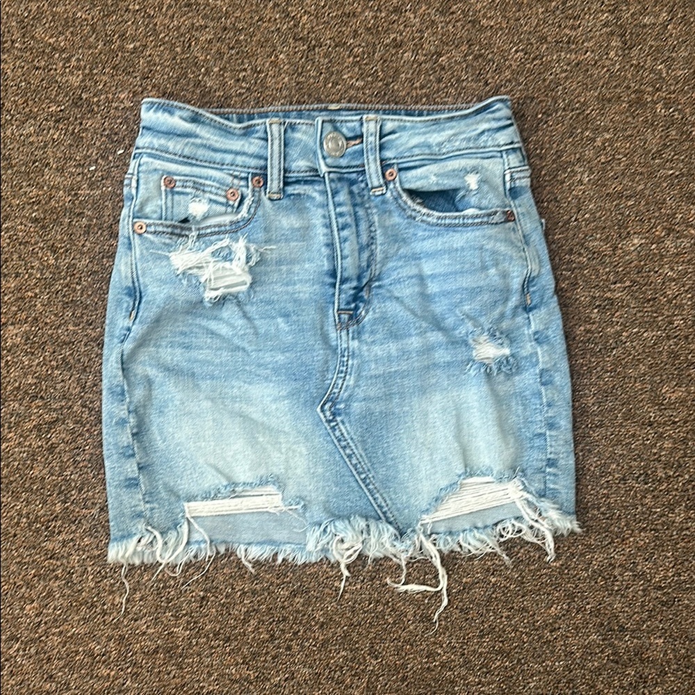 American Eagle Outfitters Distressed Denim Mini Skirt